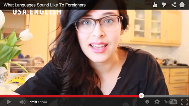 Girl Speaks Gibberish With Perfect Accents To Show What Languages Sound Like To Foreigners